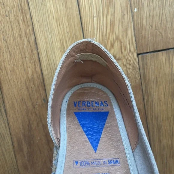 Verbenas Cruz Open Toe Suede Espadrille in Tan Piedra Size 38 Made In Spain - Picture 5 of 13